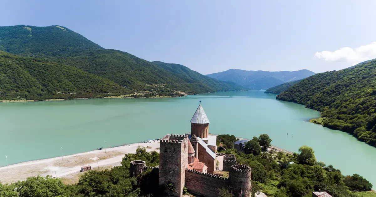 Ananuri fortress complex overlooking Zhinvali Reservoir