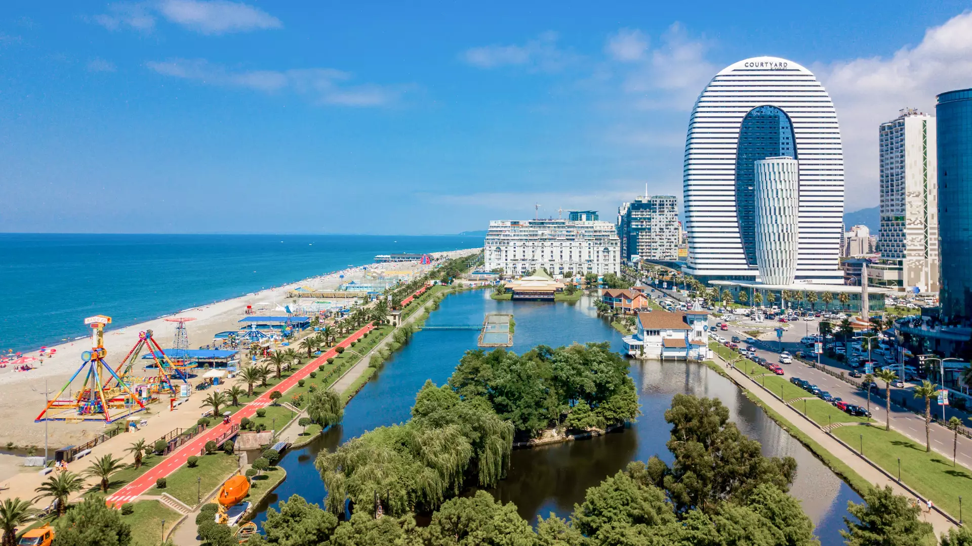 Batumi skyline with modern architecture