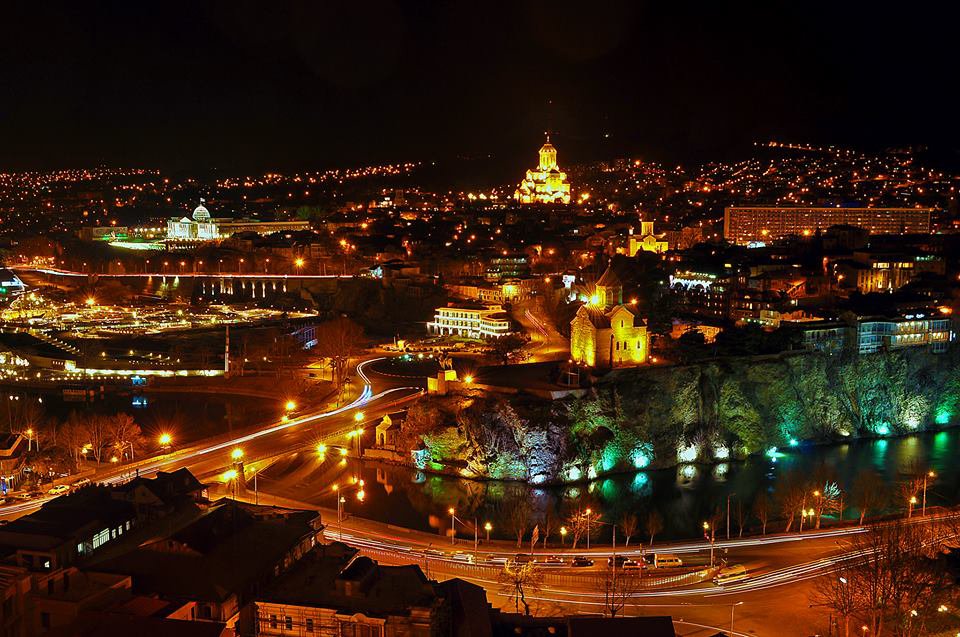 Tbilisi city at night